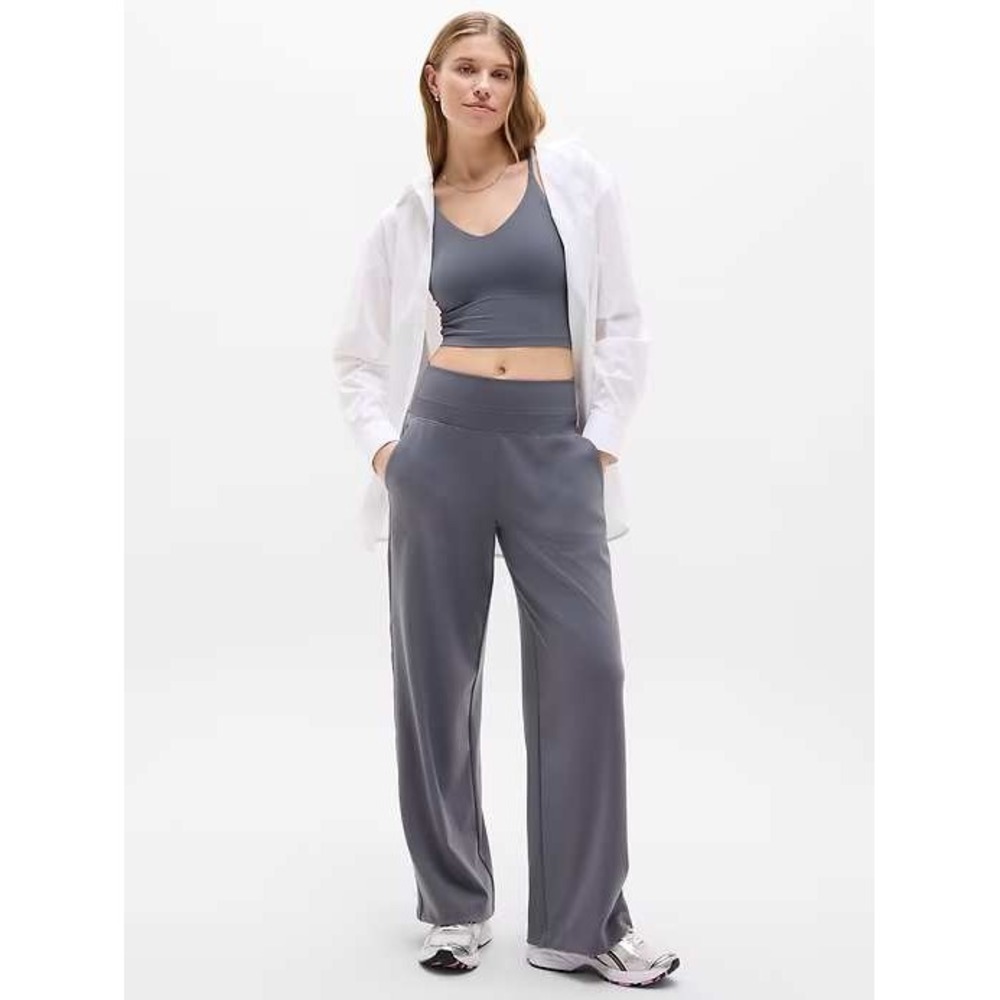 Athleta Venice Wide Leg Crop Blue Grey Medium New With Tags